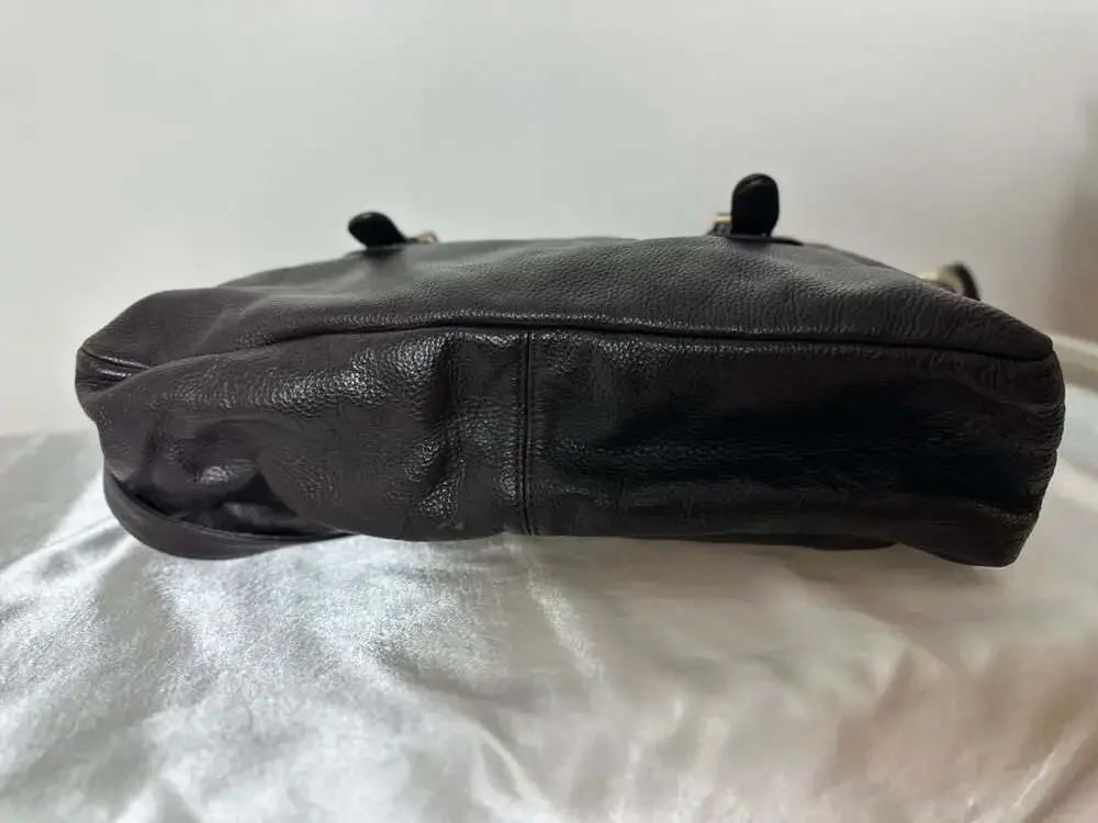 Onna Ehrlich Derin Black Pebbled Leather Satchel Crossbody Bag